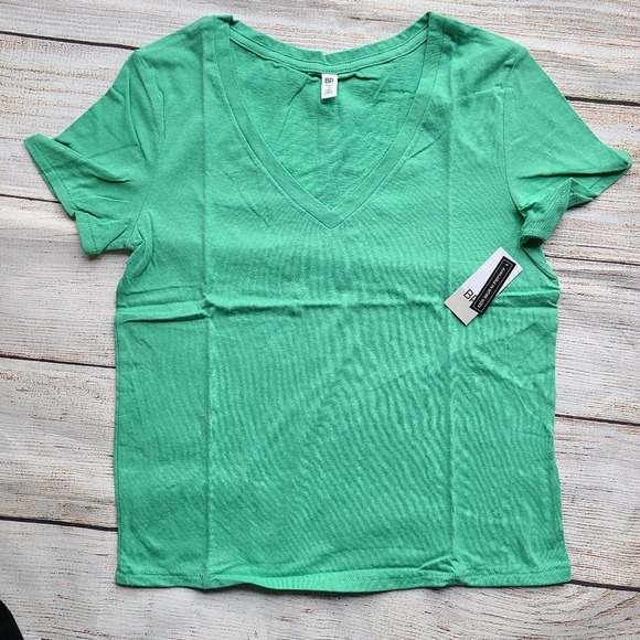 Vneck Basic Tshirt Tee Green Size XXS - Picture 1 of 6